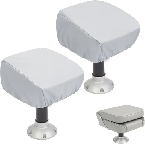 Vista 7 de WOMACO Paquete de 2 fundas para asiento de barco, impermeables, para exteriores, pedestal, pontón, capitán, barco, banco, silla, fundas protectoras