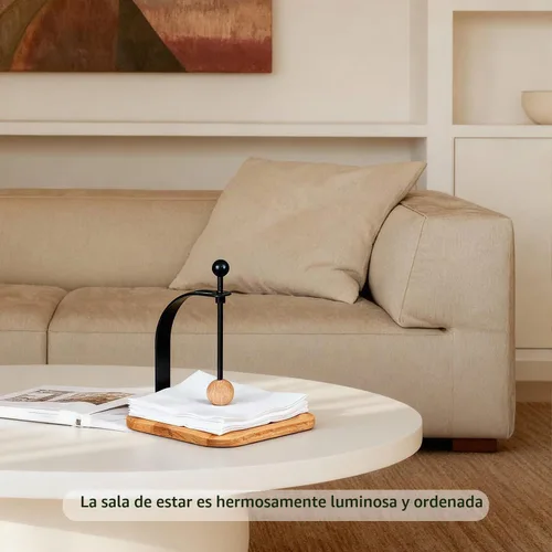 Vista 8 de Portaservilletas de Haya Norteamericana para Mesa - Portaservilletas de Cóctel de Madera Estilo Nórdico que se Ajusta a Servilletas de 5-7