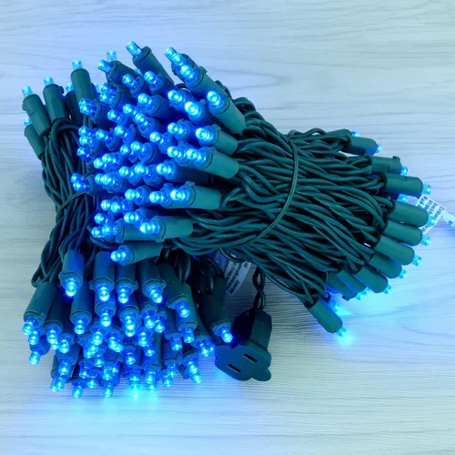 Vista 9 de YULETIME 200 luces LED de Navidad azules de gran angular, 66 pies, cable verde, certificado UL, 0.197 in, juego de luces navideñas (azul) Stay