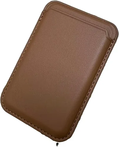 Vista 6 de Elegante y conveniente Cartera de cuero magnética - Fácil acceso a tarjetas, identificación y dinero en efectivo, Marrón, Sólido