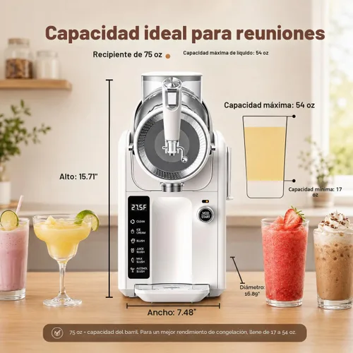 Vista 5 de SYINTAO Máquina de granizado para el hogar, no necesita hielo, máquina de Blanco