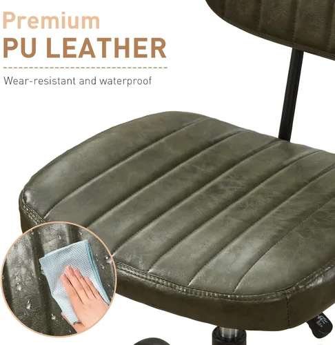 Vista 7 de DRMBOOK Silla pequeña de escritorio para oficina en casa con ruedas, cómoda silla de tocador sin brazos, silla giratoria para computadora, sin