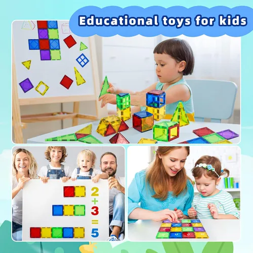 Vista 7 de Juguetes magnéticos para niños y niñas preescolares, bloques magnéticos sensoriales Montessori, juego de juguetes Montessori de todas las piezas