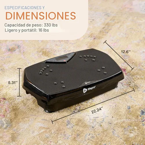 Vista 6 de Lifepro HexaPlate - Máquina de ejercicio con placa de vibración con puntos de acupuntura magnéticos y 9 ajustes preestablecidos, máquina
