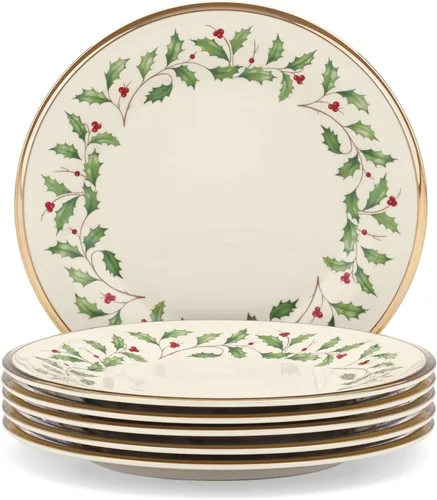 Vista 2 de Lenox Holiday - Juego navideño para postres de 12 piezas, 9.92, rojo y verde