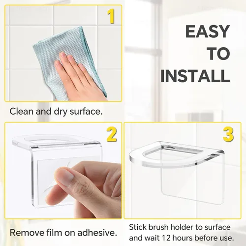 Vista 8 de NiHome 2 cepillos para fregadero de cocina de acrílico transparente, ajuste universal, compatible con todos los tipos de fregaderos