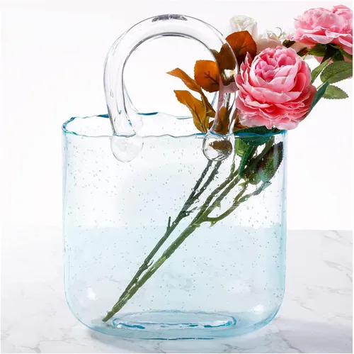 Vista 10 de Jarrón de vidrio multifuncional, de mano, de cristal, para bolsillo, florero de cristal, para decoración del hogar, sala de estar, oficina, jardín