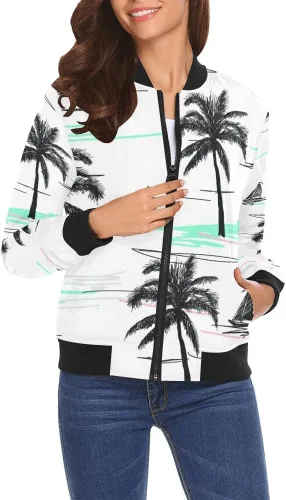 Vista 2 de Chaqueta bomber para mujer, chaqueta casual con cremallera, rompevientos, talla XS, Multi, XS
