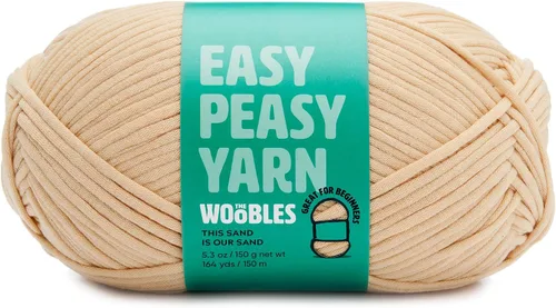 Vista 10 de Woobles Easy Peasy Hilo para Principiantes - Hilo de Ganchillo y Tejer - Mediano #4 Worsted - Mezcla de Algodón-Nailon