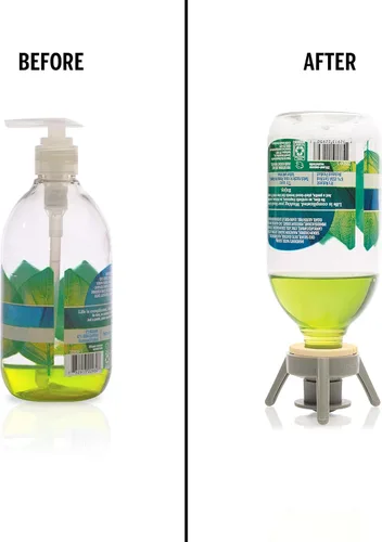 Vista 5 de Flip-It! Kit de vaciado de botellas: voltea la botella boca abajo para obtener cada gota. Adaptadores adicionales incluidos para adaptarse a