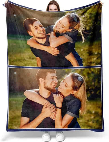 Vista 9 de Manta personalizada con imagen, manta personalizada con texto de fotos, manta de fotos personalizada para amiga, mamá y papá, regalos personalizados