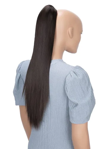 Vista 3 de CAISHA 24 "Hairpiece Cola de caballo Clip en la extensión de pelo largo recto Brunette H607