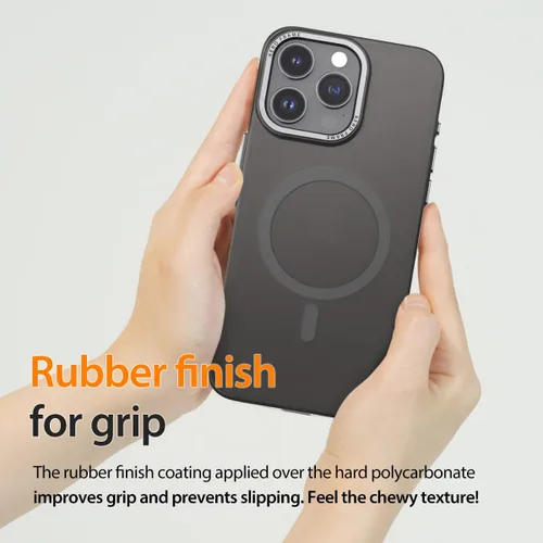 Vista 5 de araree Aero Frame - Funda diseñada para iPhone 15, compatible con MagSafe, policarbonato duro, delgada, translúcida, mate, antideslizante, cuerpo