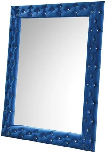 Vista 2 de Acme Dante - Espejo rectangular contemporáneo en terciopelo azul