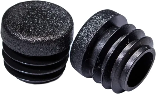 Vista 13 de Prescott Plastics Tapones de plástico acanalados de 1/2 pulgada (0.500 in) de diámetro exterior, tapas redondas de tubo de metal negro, inserciones