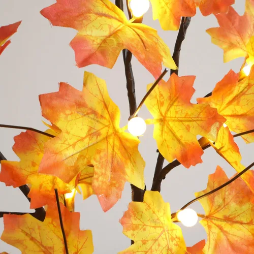 Vista 7 de Lámpara LED de árbol de arce de 24 pulgadas, luces blancas cálidas con 8 modos de iluminación, funciona con batería, alimentada por USB, árbol