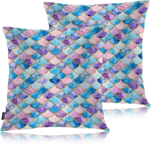 Vista 10 de Swono Juego de 2 fundas de almohada cuadradas decorativas de 18 x 18 pulgadas, bolas de Navidad de Año Nuevo, juego de 2 fundas de almohada