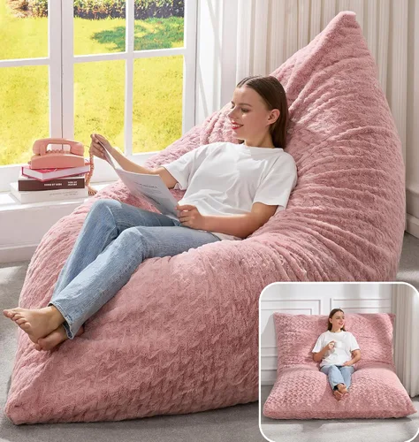 Vista 36 de Hobestluk Adult Bean Bag Chair 3 in 1 Convertible Large Bean Bag Sofa Ash Grey