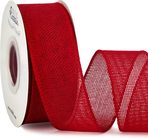 Vista 8 de Ribbli Cinta con alambre de arpillera verde manzana, 1-1/2 pulgadas x 10 yardas, cinta con borde con alambre para lazo grande, corona, decoración