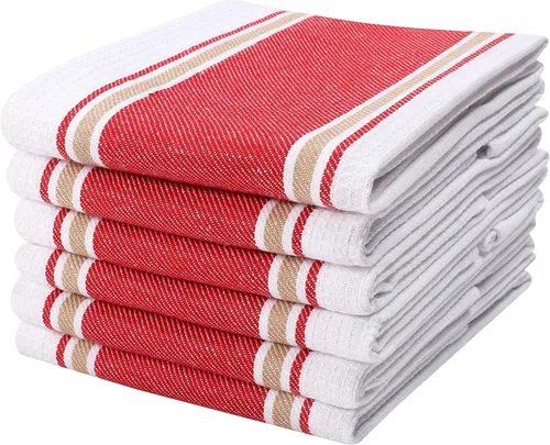 Vista 8 de Goroly Home - Paquete de 6 trapos de cocina vintage, rústicos, de 100% algodón, altamente absorbentes, de secado rápido, de grado profesional