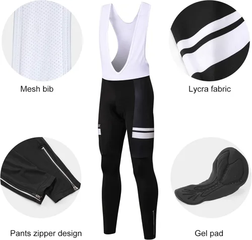 Vista 3 de INBIKE Men's Cycling Jersey Set Moisture Wicking Breathable Full Zip Long Sleeve Bike Shirt with 3D Padded Sports Pants