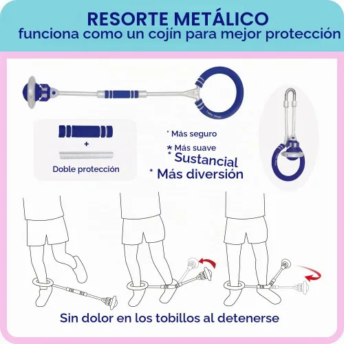 Vista 5 de Rocket Flashing LED Ankle Skip Fun Cool Jumping Gift for Ages 5 6 7 8 9 10+ Kids NO Battery Charging Needed Family Exercise Fitness Coordination Azul