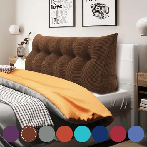 Vista 18 de WOWMAX - Almohada triangular para cabecero; almohada en forma de cuña para cabecero; almohada grande de refuerzo para cama, almohada