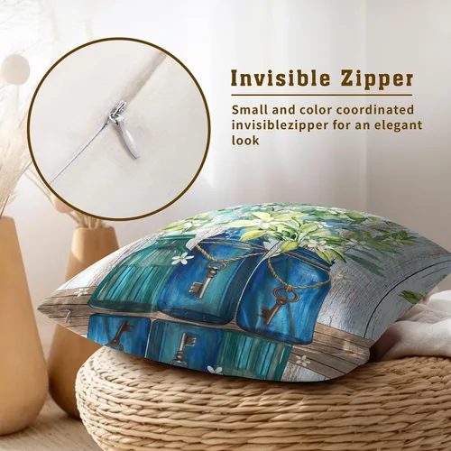 Vista 276 de Giwawa Juego de 2 fundas de almohada decorativas con diseño floral de girasol de 16 x 16 pulgadas, fundas de cojín decorativas para el hogar, sofá