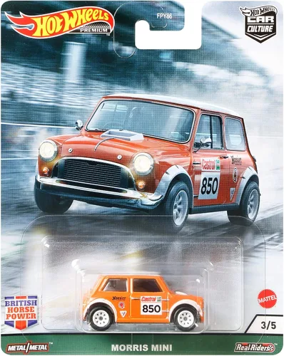 Vista 4 de Hot Wheels Vehículos de leyendas del circuito cultural del automóvil para niños de 3 años en adelante, colección premium de vehículos a escala 1:64