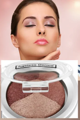 Vista 4 de Maquillaje mineral Sombra de ojos horneada Trio-Vegan Sombra de ojos (Bronce)