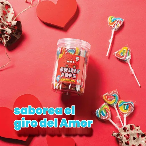 Vista 7 de 4YoreElves - Paletas de arco iris de 24 corazones envueltas individualmente, repletas de sabor afrutado, grandes paletas de remolino para fiestas