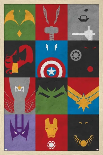 Vista 12 de Trends International Marvel Comics-Avengers-Minimalist Grid Mount Póster de pared