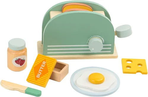 Vista 8 de Juego de juguetes de licuadora de madera para niños, juguete mezclador de galletas para hornear, accesorios de cocina Montessori para niñas y niños