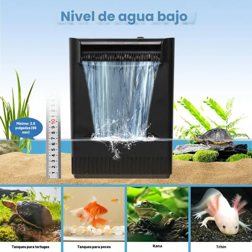 Vista 8 de Filtro de tanque de tortuga Filtro de peces de acuario con luz U-V para grandes 40-150 galones