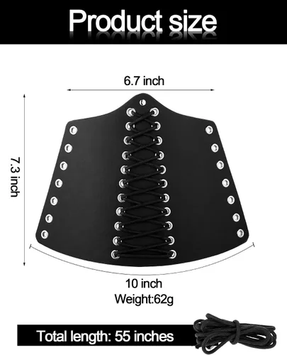 Vista 4 de Women Corset Belt Elastic with Faux Leather Gauntlet Wristband Halloween Costume