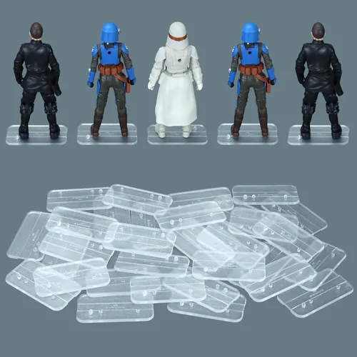 Vista 7 de SIXPOINTS 36 piezas de base de exhibición de figuras de acción multiclavija de 6 pulgadas, soporte de soporte compatible con figuras de juguete