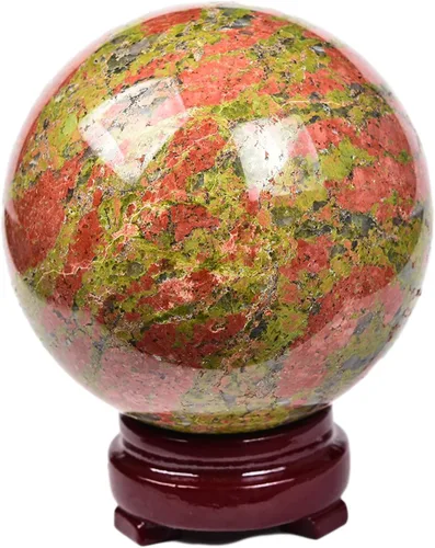 Vista 83 de JIC Gem Piedra Natural de Jaspe Africano Cristal de Curación Esfera Adivinación Bola de Piedra Preciosa, Feng Shui Reiki Aura Decoración