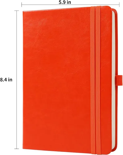 Vista 2 de Cuaderno de diario para hombres y mujeres, diarios para escribir A5, 180 hojas, 360 páginas, cuaderno de rayas universitarias de 3.53 oz/yd²