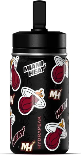 Vista 28 de Hydrapeak x NBA Botella de agua mini de 14 onzas oficialmente licenciada de los Atlanta Hawks para niños con tapa con popote y asa, reutilizable