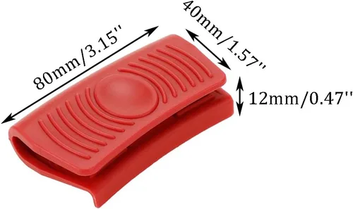 Vista 5 de Sscon 2 pares de asas calientes de silicona para ollas de resistencia al calor, agarres de soporte para sartén de hierro fundido (rojo)