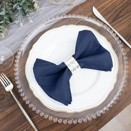 Vista 8 de 60 servilletas de poliéster azul marino de 17 pulgadas para boda, fiesta, recepción, catering, eventos, restaurante, cocina, hogar