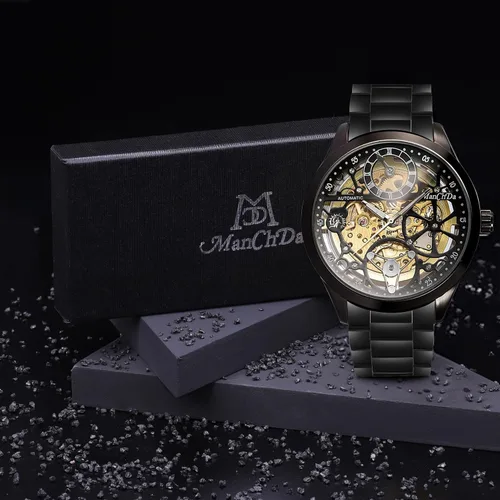Vista 7 de ManChDa Automatic Mens Watch Mechanical Wrist Watch for Men Skeleton Waterproof Watch