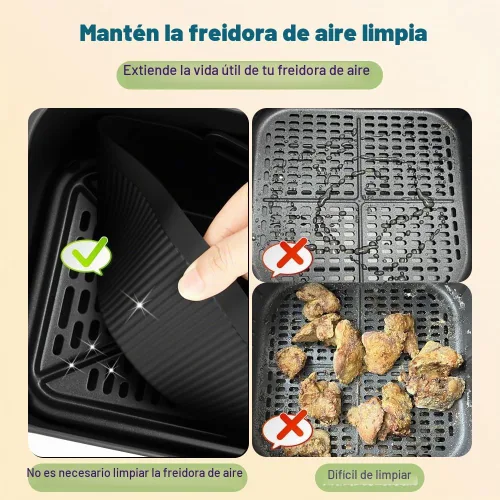 Vista 4 de BYKITCHEN Forros pequeños de silicona para freidora de aire de 1.5 a 3 cuartos de galón, mini forro de silicona reutilizable de 5.5 pulgadas