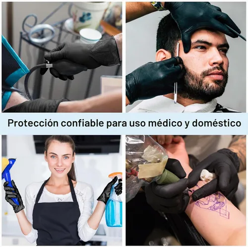 Vista 3 de 1st Choice Black 4 mil Nitrile Disposable Gloves Food Safe Medical Grade