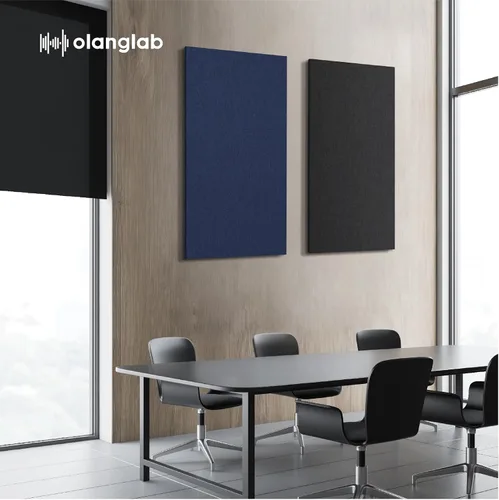 Vista 8 de Olanglab Paquete de 2 paneles acústicos, paneles de sonido grandes de 48 x 24 pulgadas, paneles de espuma a prueba de sonido envueltos en tela