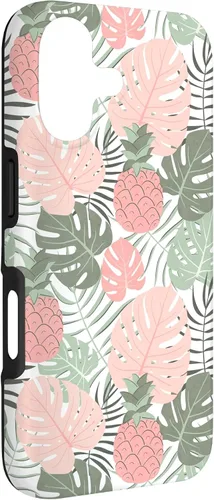 Vista 3 de Tropical Hawaiian Pineapple Pink Sage Colors Pattern Case for iPhone 17
