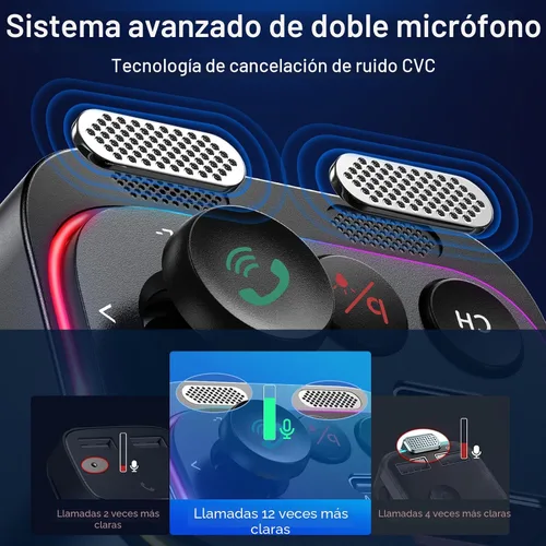 Vista 2 de Syncwire Bluetooth 5.4 Transmisor FM Adaptador de coche 54W (PD 36W y 18W) [Micrófonos duales más fuertes] [Interruptor de luz]