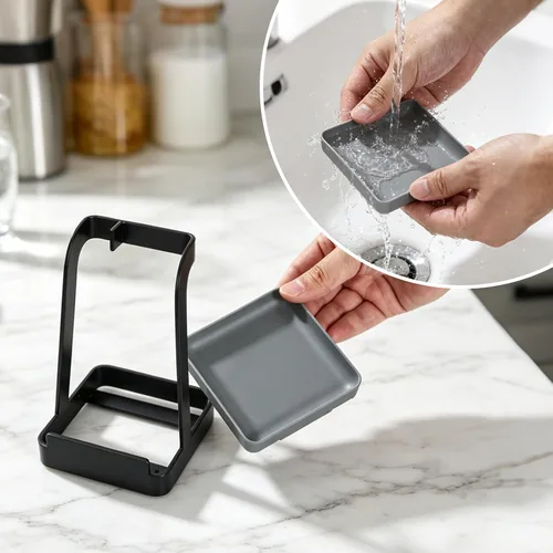 Vista 7 de vocheer Soporte para tapa de olla, organizador de cocina de acero inoxidable, soporte para cucharas, soporte de tapa para utensilios de cocina
