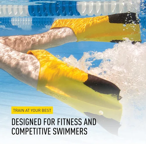 Vista 6 de Finis Z2 Gold Zoomers - Aletas de entrenamiento de hoja corta para fuerza y velocidad, ajuste de goma natural