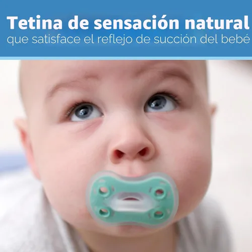 Vista 6 de Dr. Brown's Chupete Advantage de una pieza de silicona para bebé, chupete completamente simétrico, gris oscuro/verde/amarillo, 6-18m, libre de BPA